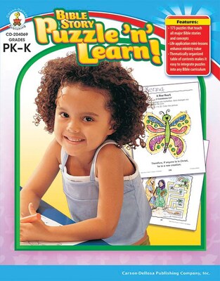 Carson-Dellosa Bible Story Puzzle n Learn! Resource Book, Grades PK - K