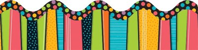 Carson-Dellosa 36 x 2.25 Scalloped, Stylin Stripes Borders 13 Strips (108086)