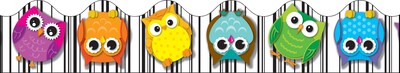 Carson-Dellosa 36 x 2.25 Scalloped, Colorful Owls Borders 13 Strips (108123)