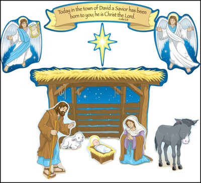 Carson-Dellosa Nativity Bulletin Board Set, Religion, All Grades