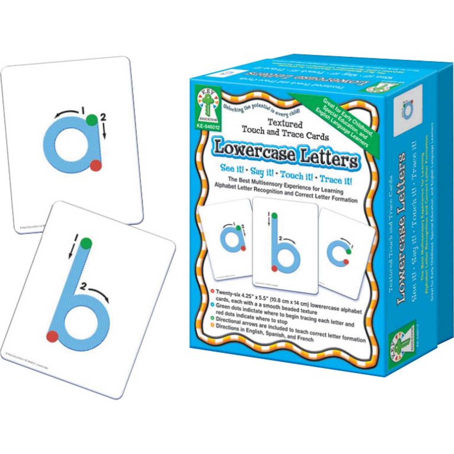 Key Education Textured Touch and Trace: Lowercase Manipulative