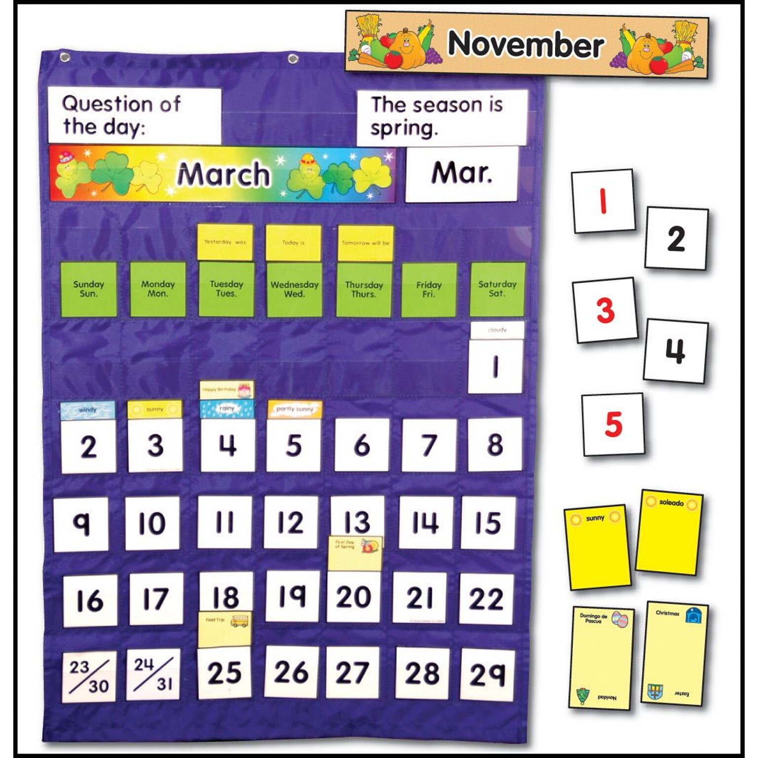 Carson-Dellosa Complete Calendar and Weather Pocket Chart