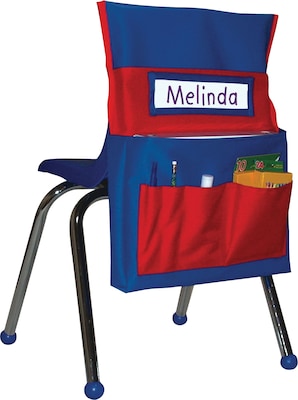 Carson-Dellosa Chairback Buddy™ Pocket, Blue with Red Pockets, All Grades (158035)