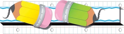 Carson-Dellosa 36 x 3 Straight, Pencils Pop-Its® Borders 8 Strips (108055)