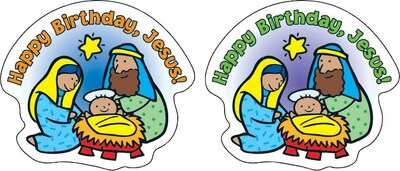 Happy Birthday, Jesus! Shape Stickers, 72/Pk