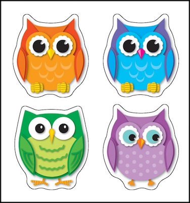 Carson-Dellosa Colorful Owls Shape Stickers