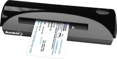 Ambir DocketPORT DP667 Portable Card Scanner, Black