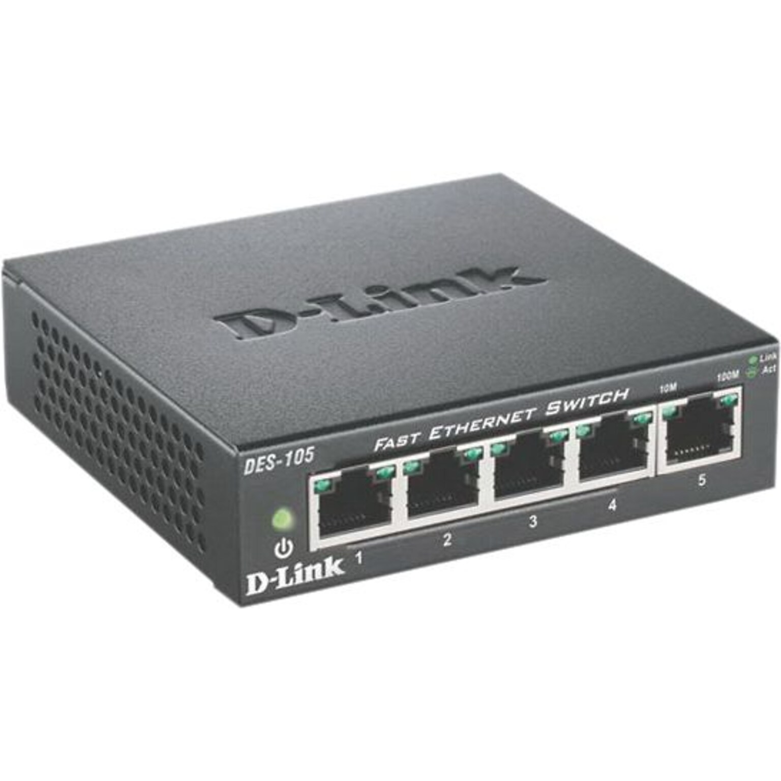 D-Link® DES-105 Metal Desktop Switch; 5 Ports