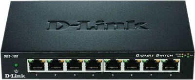 D-Link® DGS-108 Desktop Unmanaged Ethernet Switch; 8 Ports