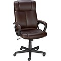 Quill® Turcotte High-Back Managers Chair, Luxura®, Brown, Seat: 19.3W x 18.5D, Back: 20.1W x 23.2H
