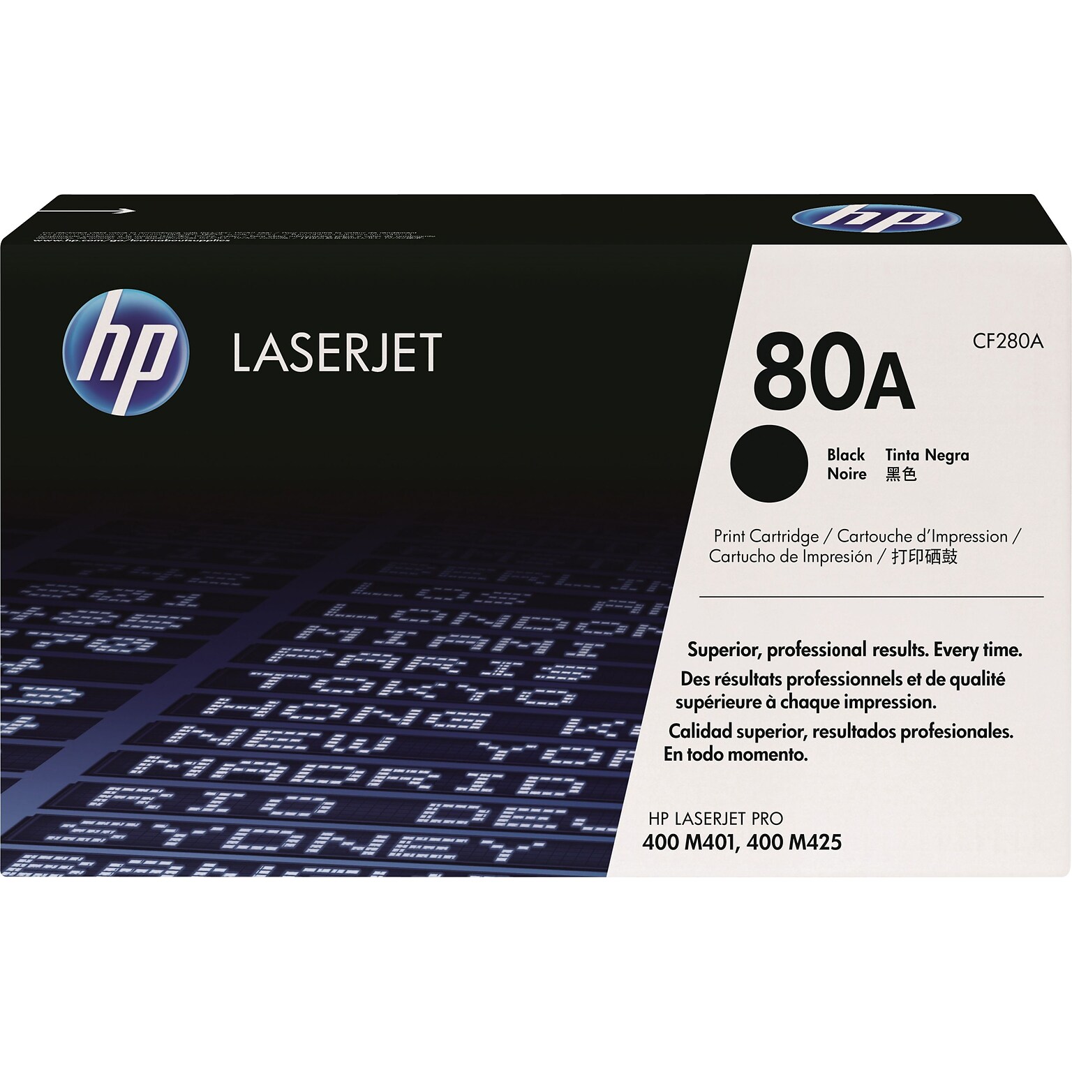 HP 80A Black Standard Yield Toner Cartridge   (CF280A)