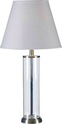 Kenroy Home Echo Table Lamp, Glass Finish with Brushed Steel Finish Accents
