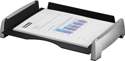 Fellowes® Office Suites™ Letter Tray, Black/Silver, 2-1/2H x 14-4/5W x 10-1/3D