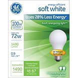 GE Halogen Bulb, 72 Watt, 1270 Lumen, Soft White, 2/Pk