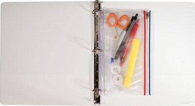 Zip-All Ring Binder Pocket, 6 x 9 1/2, Clear