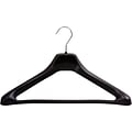 Safco® One Piece Versatile Plastic Hanger With Chrome Hook, Black Hanger, Silver Hook, 24/carton