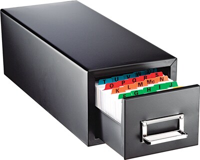 Drawer Card Cabinet Holds 1,500 3 x 5 cards, 7 3/4 x 18 1/8 x 7