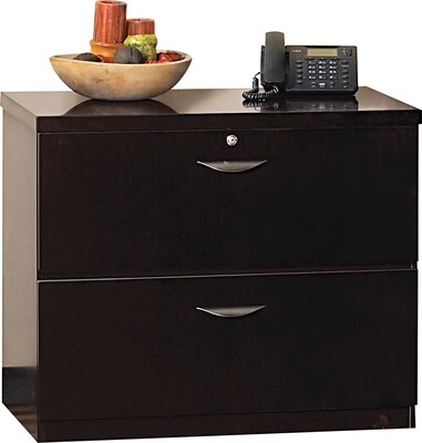 Mayline® Mira 24D 2 Drawer Wood Veneer Lateral File; Espresso