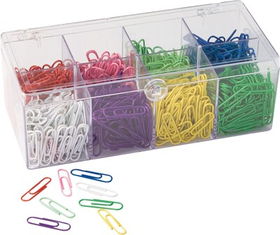 Plastic Coated Paper Clips, No. 2 Size, Assorted Colors