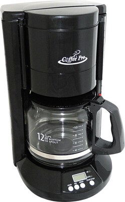 Coffee Pro® 12 Cup Home/Office Coffee Brewer, Black