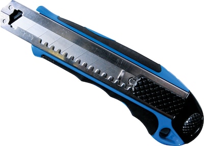 Cosco® Plastic/Rubber Heavy-Duty Retractable Snap-off Blade Utility Knife W/4 8-Point Blades, Blue