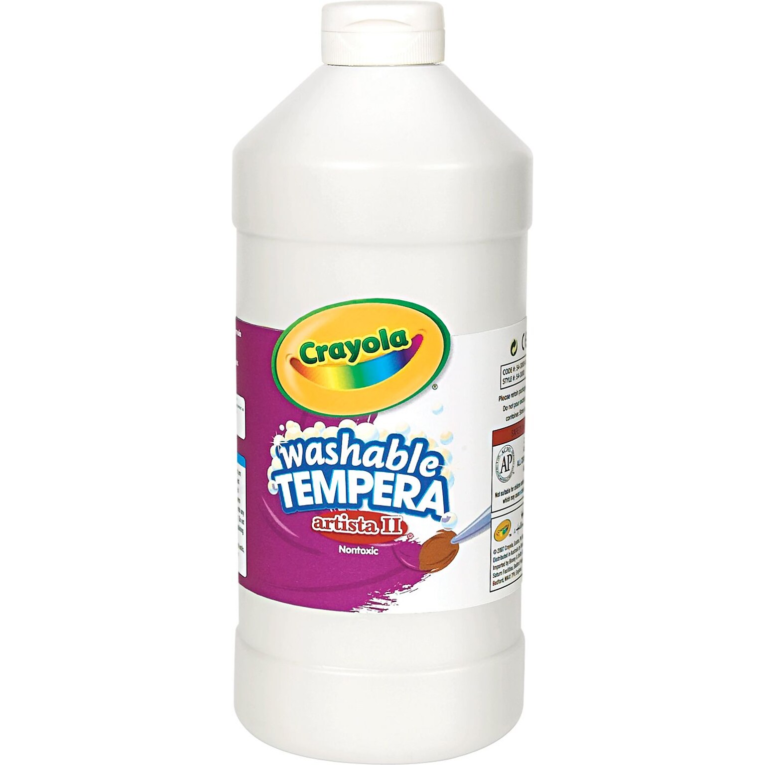 Artista II Washable Tempera Paint; White, 32 oz