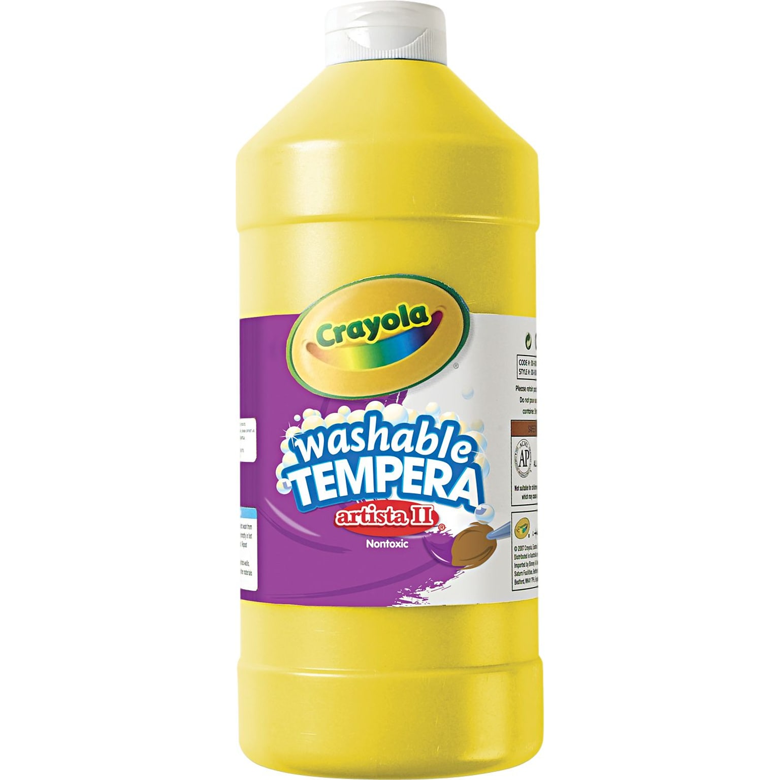 Tempera Paint; Economy, Yellow, Quart Bottle