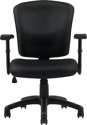 Offices To Go® Multi-Function Task Chair, Fabric, Black, Seat: 25.5Wx23.5D, Back: 25.5Wx25H