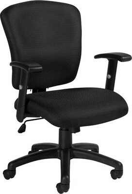 Offices To Go® Multi-Function Task Chair, Fabric, Black, Seat: 25.5Wx23.5D, Back: 25.5Wx25H