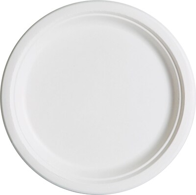 Eco-Products® Compostable Sugarcane Plates, 10, 50/Pack