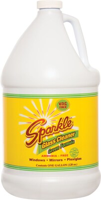 Sparkle® Green Formula Glass Cleaner, Fresh Scent, 1 gal Refill Bottle
