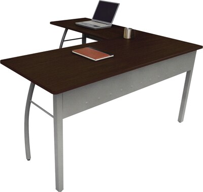 Trento Line L-Shaped Desk, 59-1/8w x 59-1/8d x 29-1/2h, Mocha