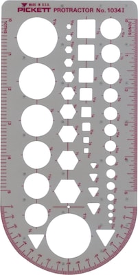 Chartpak 5 3/4" x 13" 43 Geometric Shapes/Symbol Template, Smoke