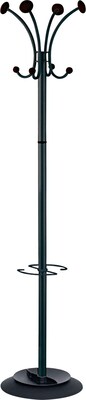 Alba® Classical Look Floor Coat Stand with 4 Double Coat Pegs; Black