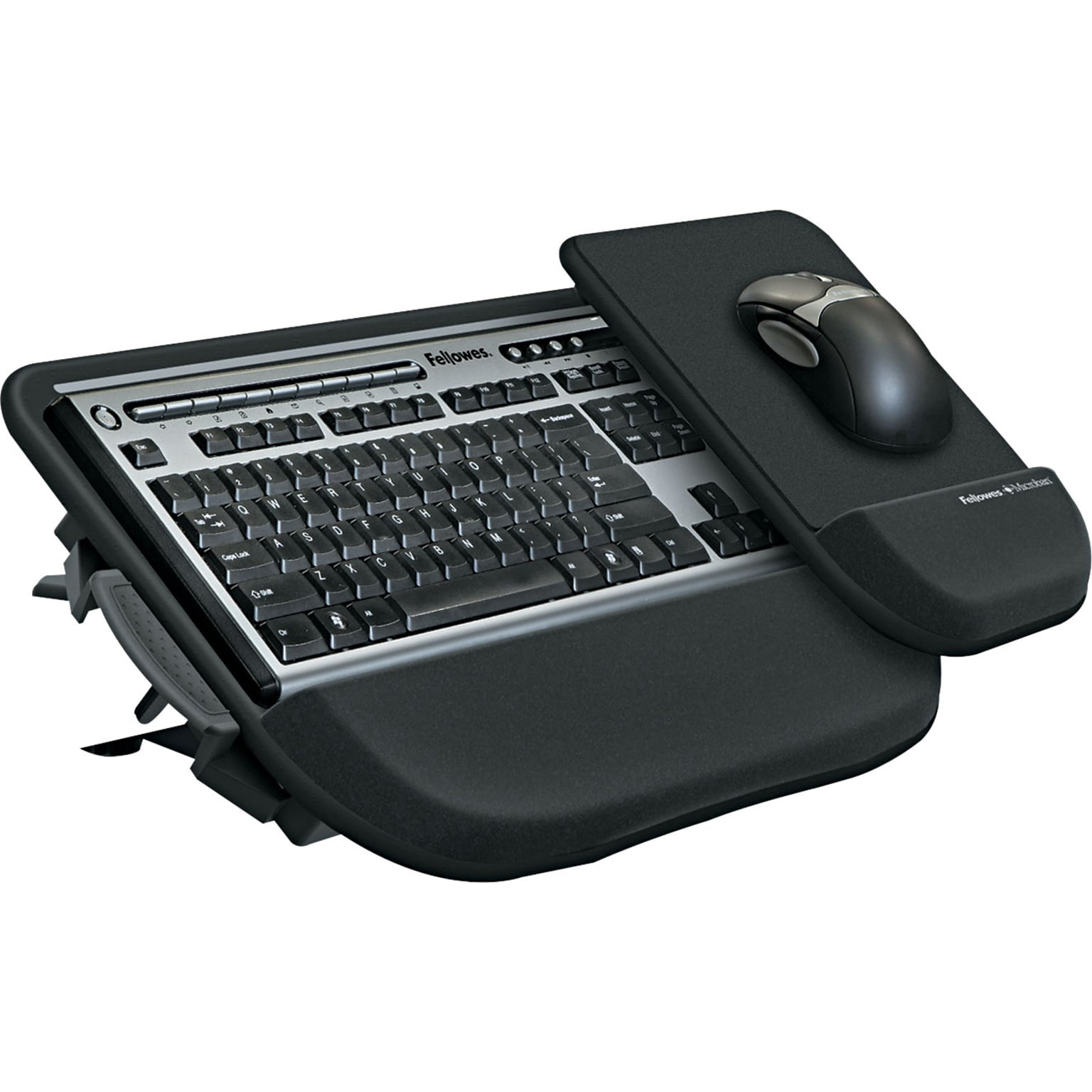 Fellowes Keyboard Manager Tilt n Slide Pro Adjustable Tray, Black (8060201)