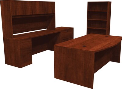 basyx by HON BL Laminate Bundle Solutions Office Suite with Storage, Medium Cherry, 134 x 108