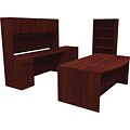 basyx by HON BL Laminate Bundle Solutions Office Suite with Storage, Mahogany, 134 x 108