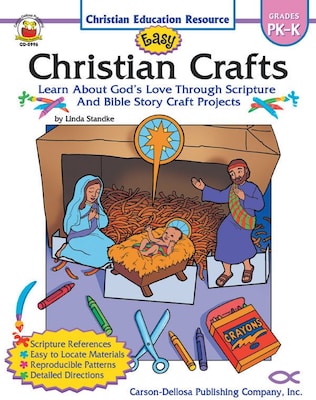 Carson-Dellosa Easy Christian Crafts Resource Book, Grades PK - K