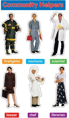 Carson-Dellosa Photographic Community Helpers Bulletin Board Set