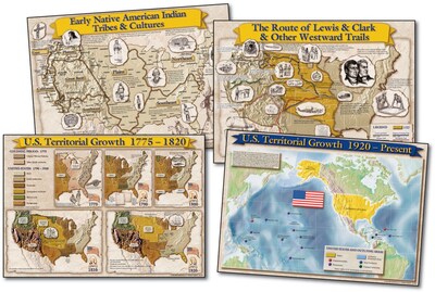 Mark Twain Historical Maps of The United States Bulletin Board Set