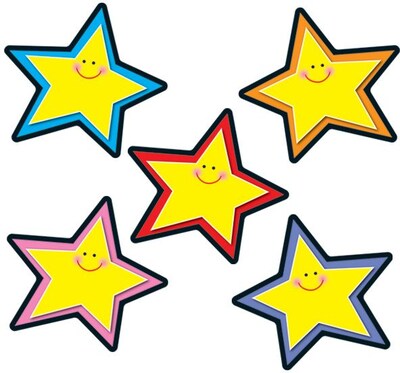Carson-Dellosa Stars Cut-Outs, Assorted Colors, All Grades