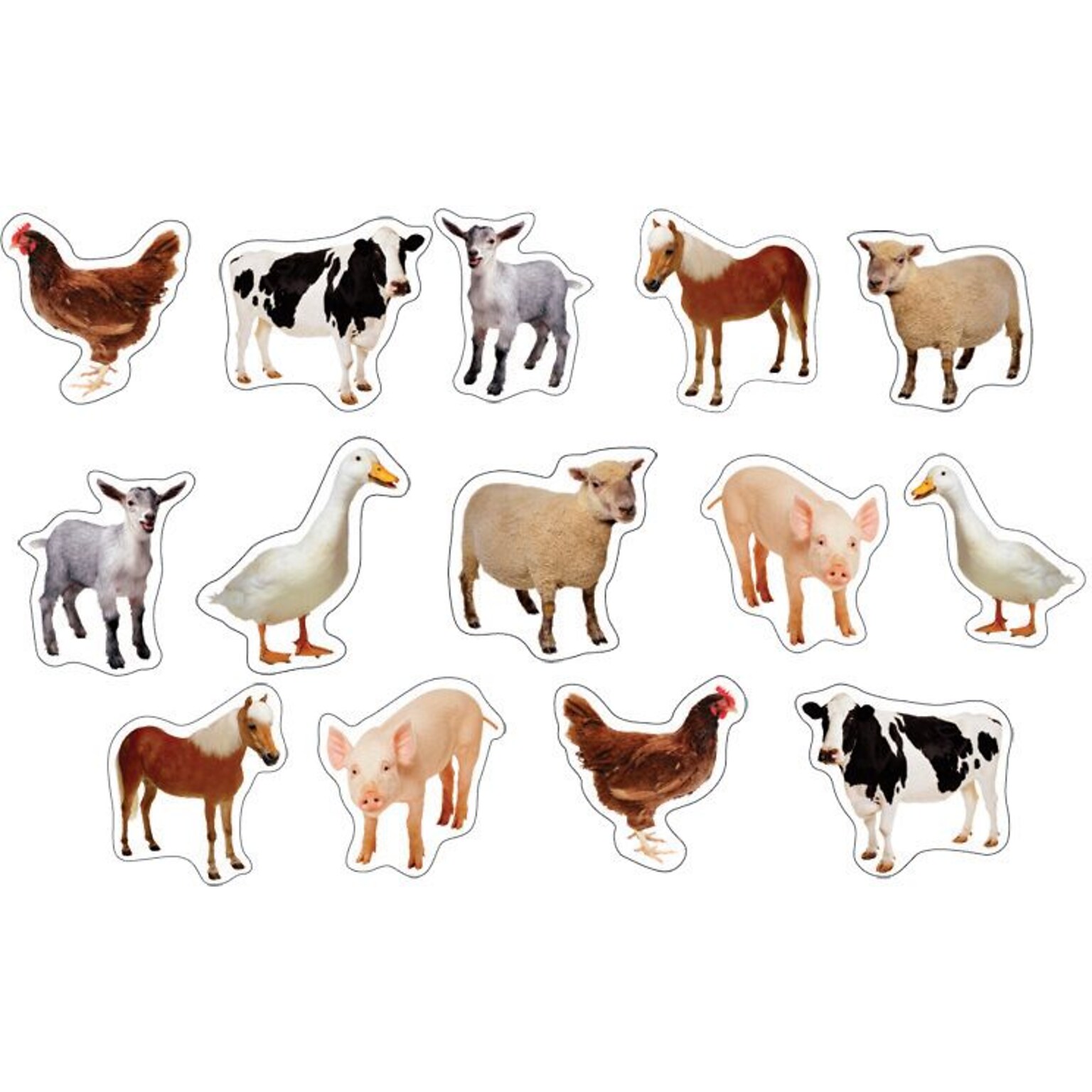Carson-Dellosa Farm Animals: Photographic Shape Stickers