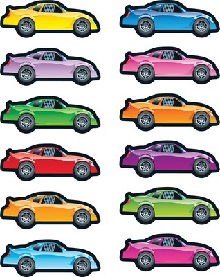 Carson-Dellosa Race Cars Shape Stickers