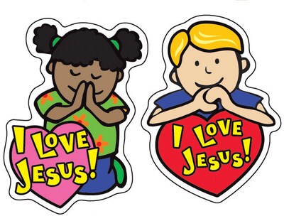 I Love Jesus Shape Stickers, 90/Pk