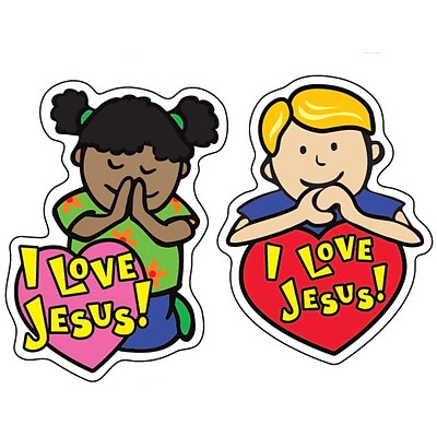 I Love Jesus Shape Stickers, 90/Pk