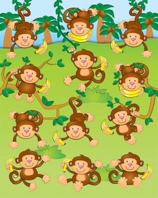 Carson-Dellosa Monkeys Shape Stickers