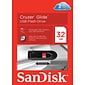 SanDisk Cruzer Glide 32GB USB 2.0 Type A Flash Drive, Black/Red (SDCZ60-032G-A46)