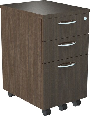 Alera® SedinaAG 3-Drawer Mobile Pedestal File Cabinet, Espresso, Letter/Legal (SE531620ES)