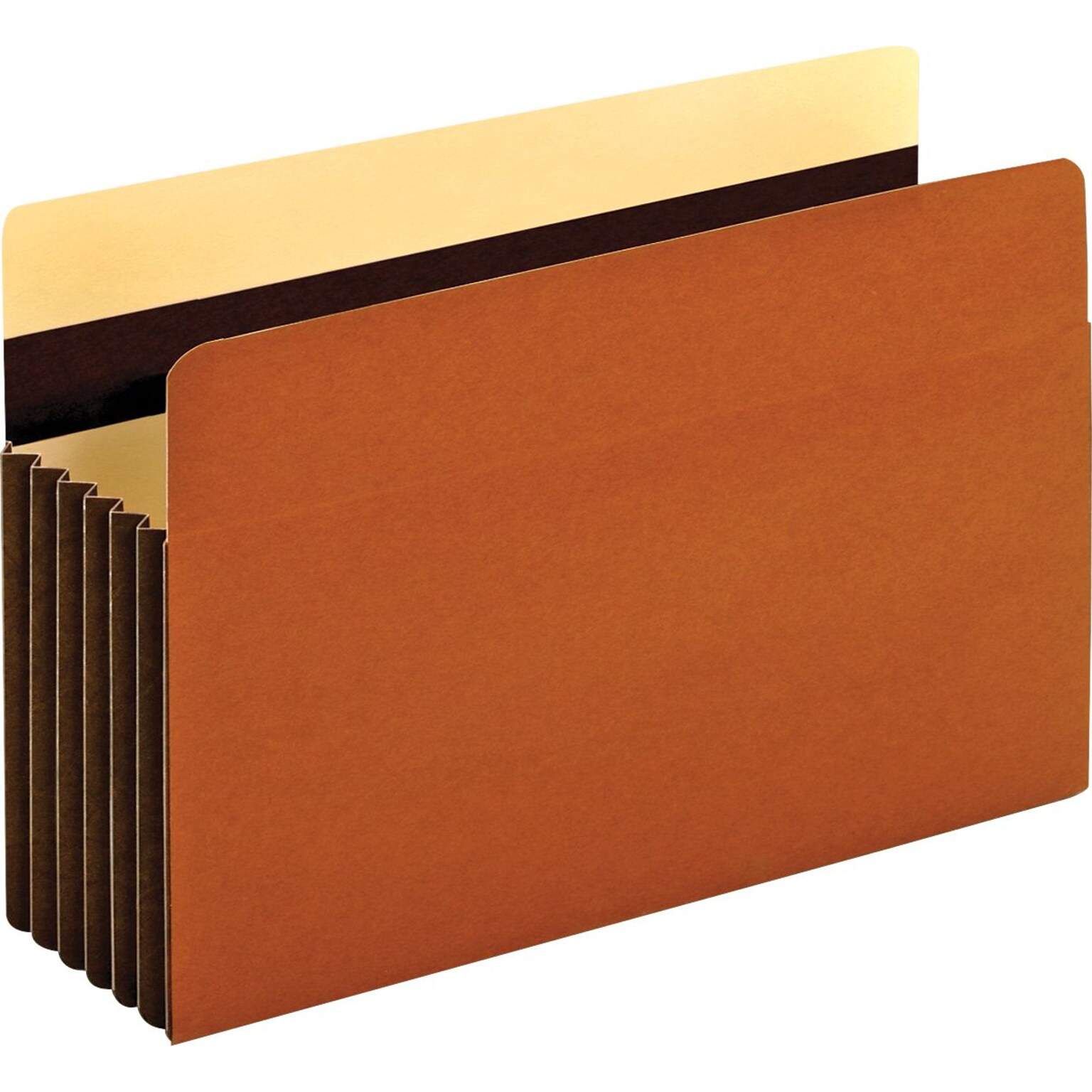 Globe-Weis Reinforced File Pocket, 7 Expansion, Legal Size, Redrope, 5/Box (GLW15446HD)