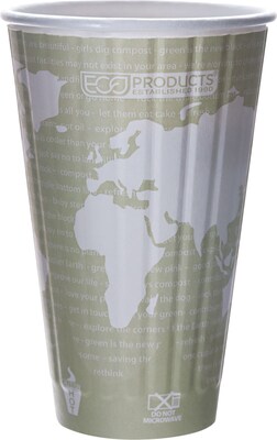 Eco-Products® World Art™ Insulated Hot Cup, 16 oz., Light Green, 600/Carton (ECOEPBNHC16WD)